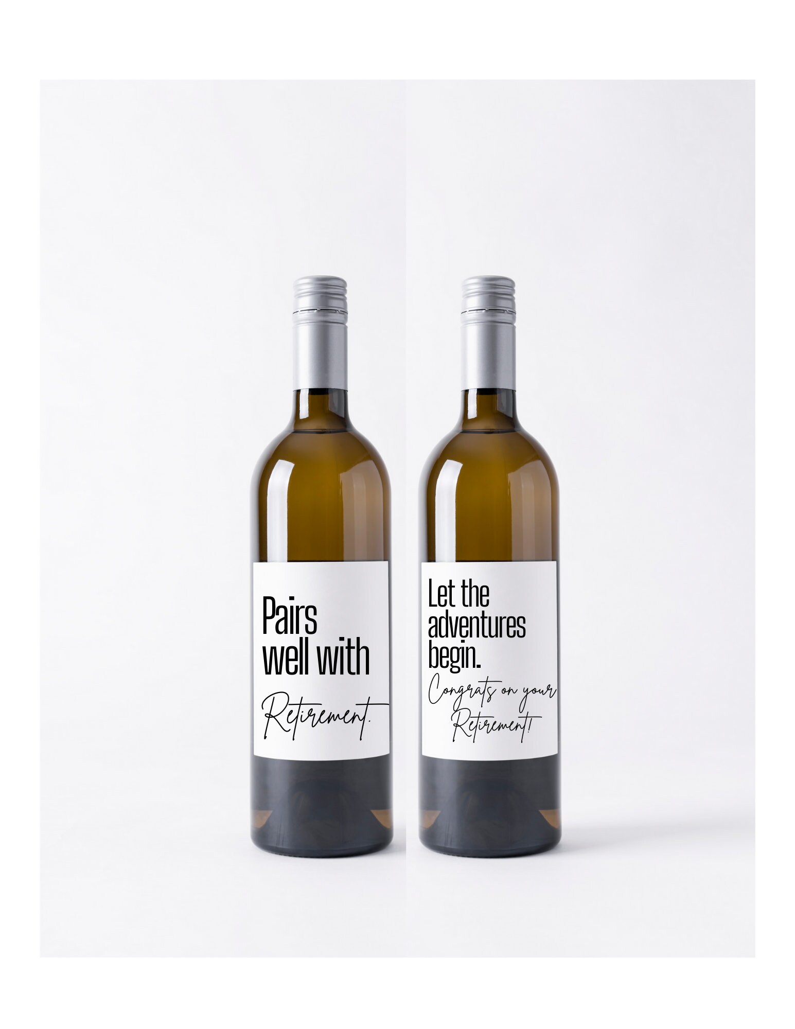 Retirement Wine /champagne Labels, Printable Instant Download ...