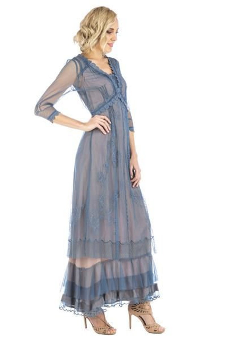 Skylar's Classics Smocked Gathered Gown - Sky Blue