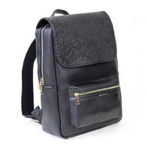 SAMPLE SALE (see description): Parabana Smart Sable 14 inch Laptop Backpack, Black, Original Embossed Pattern