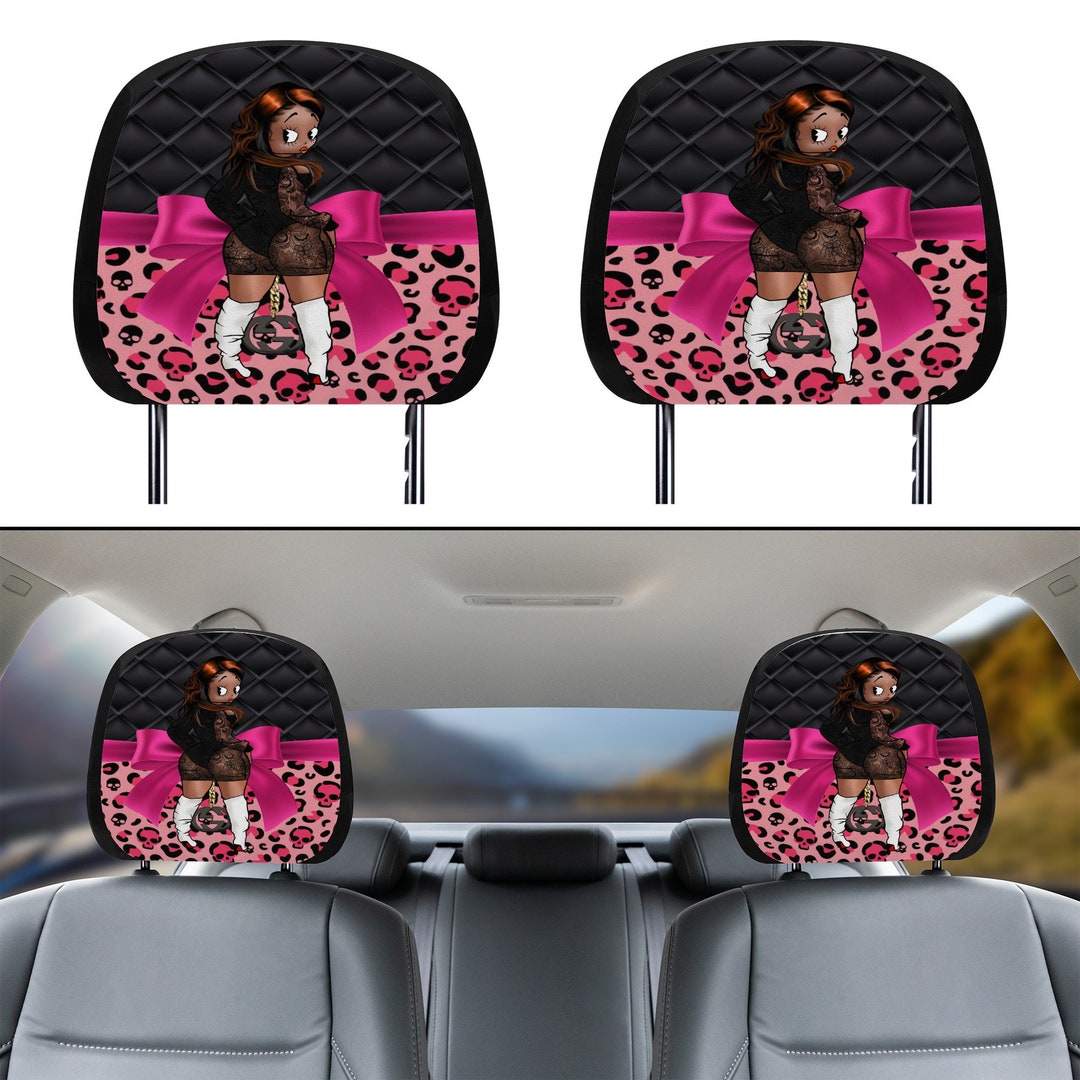 Betty Boop Headrest Covers, Universal Fit Seat Covers, Custom Headrest