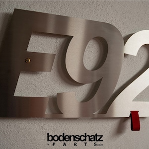 Bodenschatz E92 large stainless steel wall sign // BMW sign 320i 330i 335i 320d