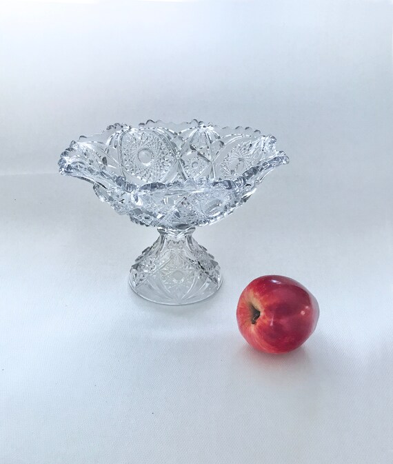Lead Crystal Fruit Bowl Vintage Rare Etsy