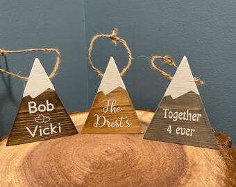 Wooden Mountain ornaments | Wood Ornament |Mountain keepsake | Giveaway |Baby shower ornament | Wedding shower favor | Christmas ornament