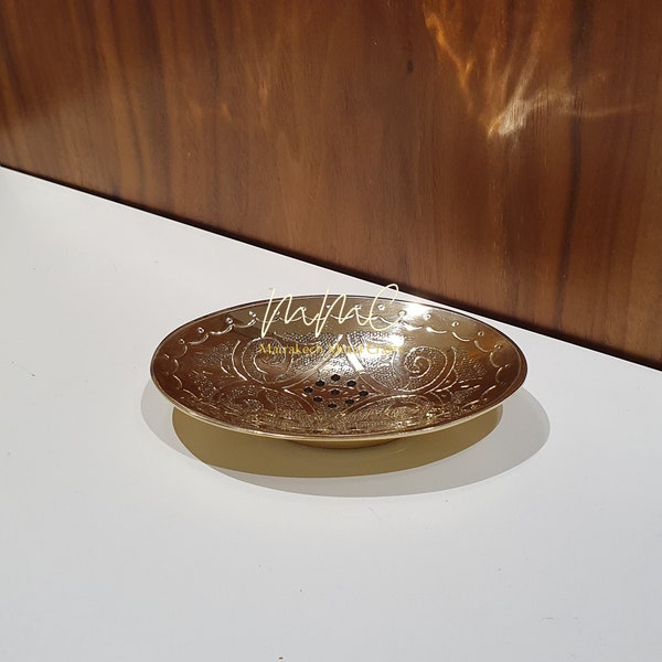 Solid Brass Soap Holder, Handcrafted Soap Dish, gold color, They can also be used  to hold your rings or keys.