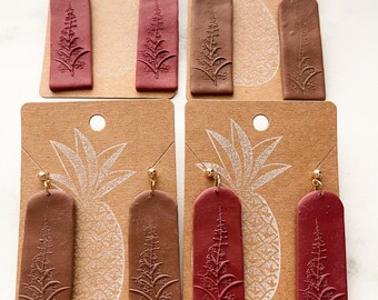 Textured Fireweed Arches - Floral - Spring - Polymer Clay - Hypoallergenic