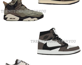 Travis Scott Sneaker PNG Pack - downloadable shoe art- sneaker art - sneaker png