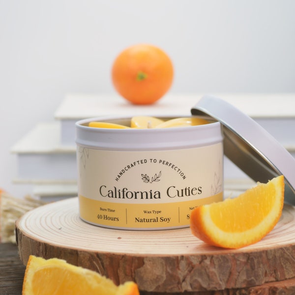 Invigorating California Cuties Candle | All-Natural Soy Wax Candle for Relaxation and Stress Relief | Light Up Your Day Candle