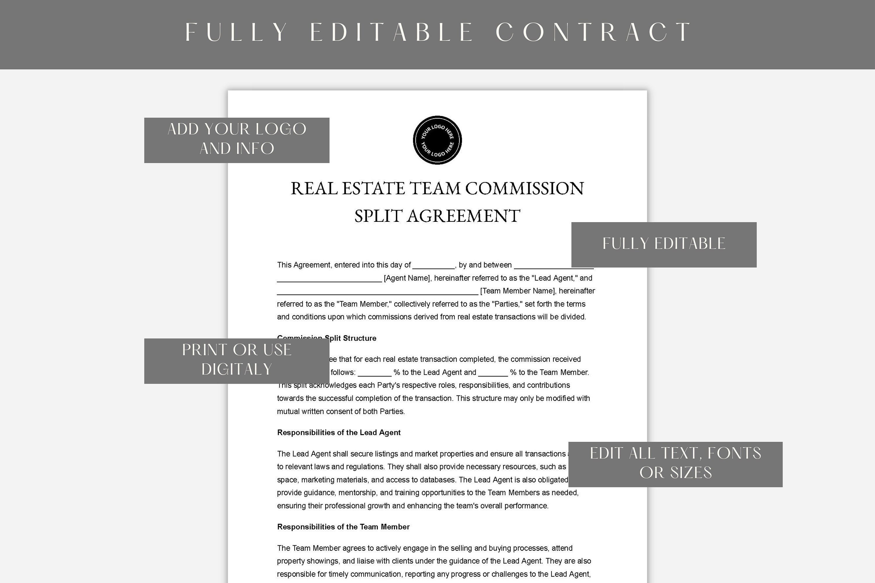 Image 2 for Real Estate Commission Split Agreement Template