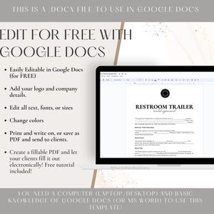 Editable Restroom Trailer Rental Agreement Template, Portable Toilet ...