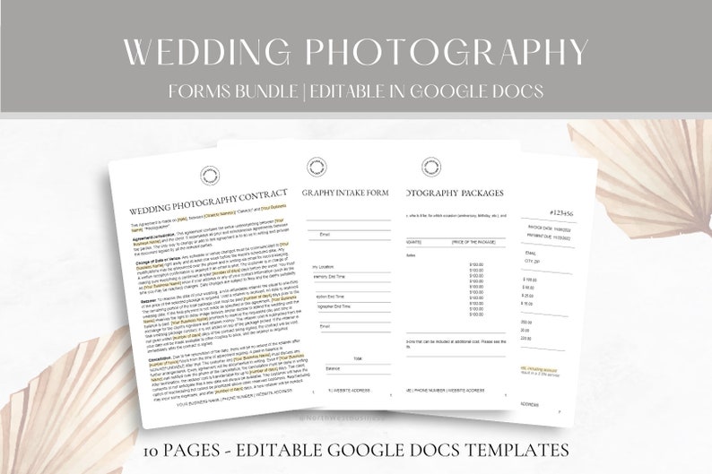 Editable Wedding Photographer Contract Template Professional Service Editable Wedding Photographer Contract Template Professional Service