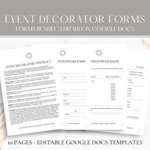 Editable Event Decorating Services Contract Template, Party Decorator Business Forms, Event Decorator Service Agreement, Google Docs Templat