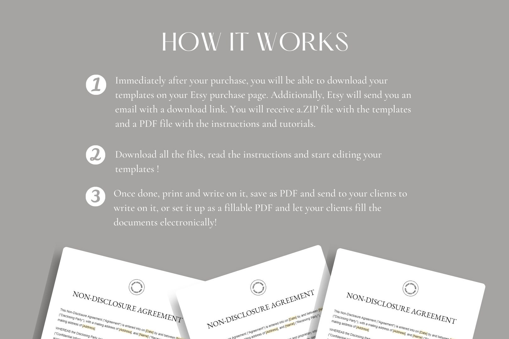 Editable Non-disclosure Agreement Template, NDA Agreement Contract ...