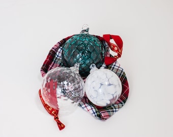 Clear Christmas Sweater - Handblown Glass Ornament