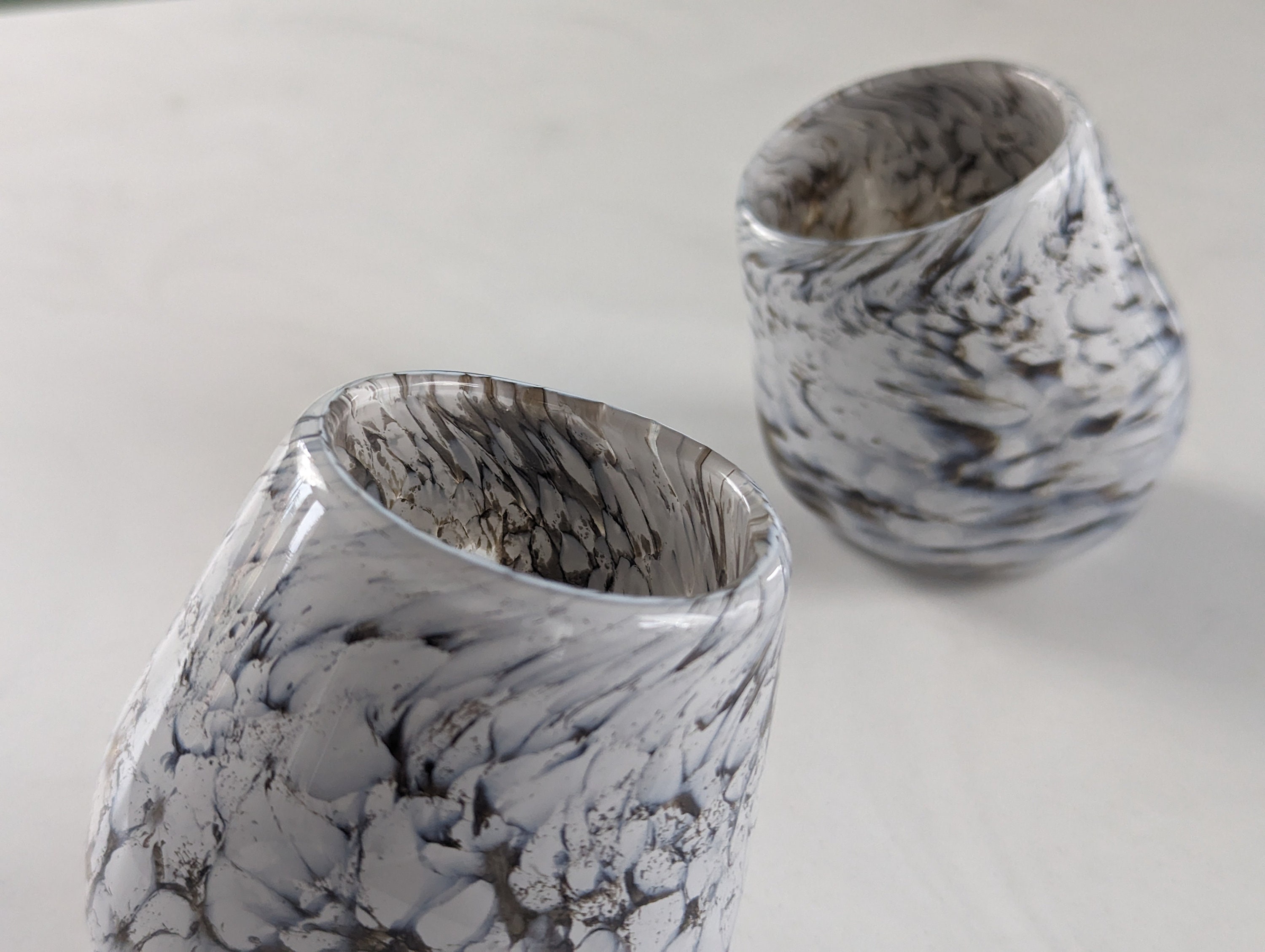 Marble Rocks Glass - Handblown Natural Mineral Glassware - Etsy