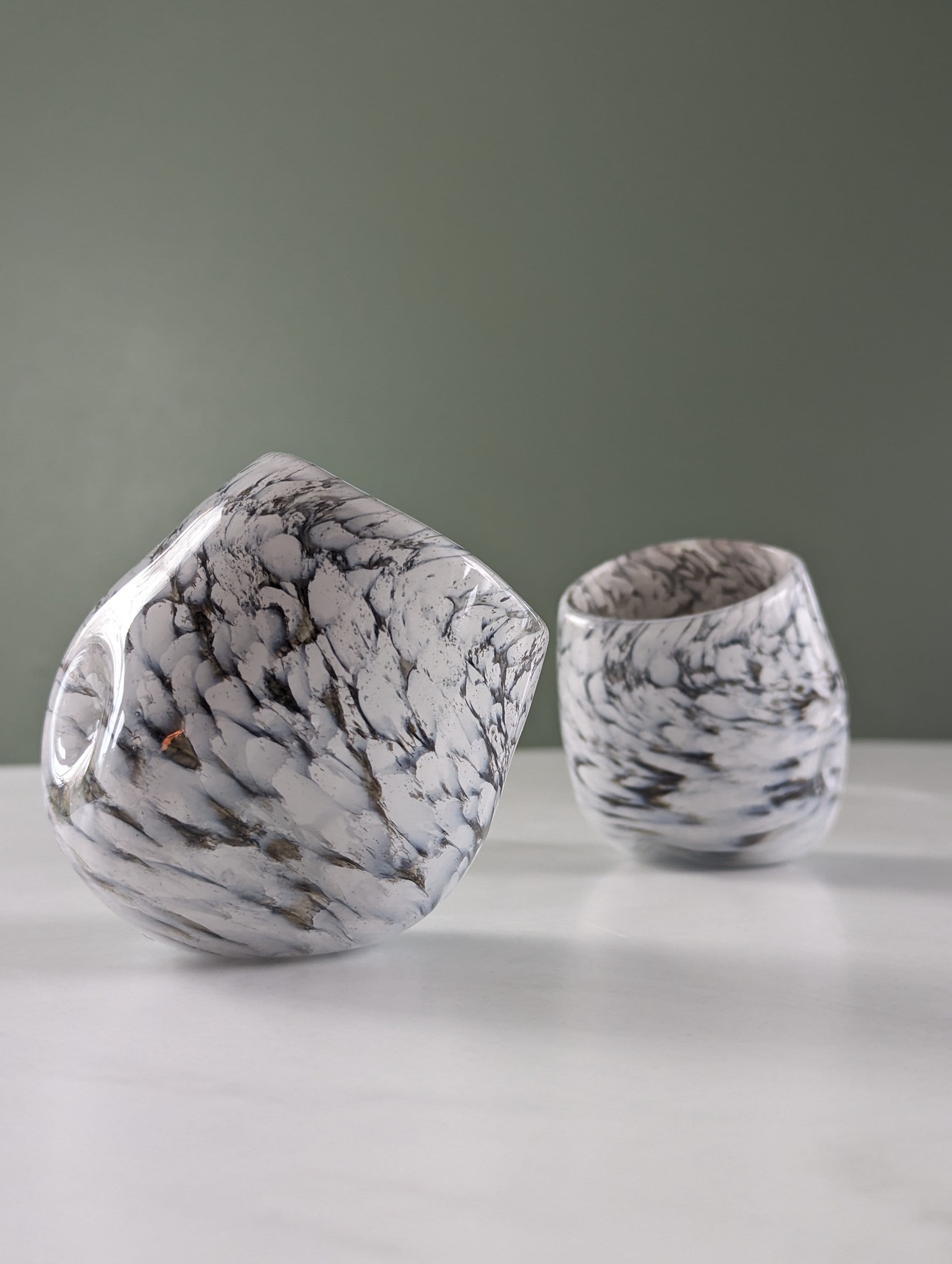 Marble Rocks Glass - Handblown Natural Mineral Glassware - Etsy