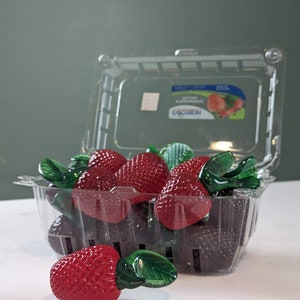 Glass Strawberry - Handblown Solid Glass Fruit