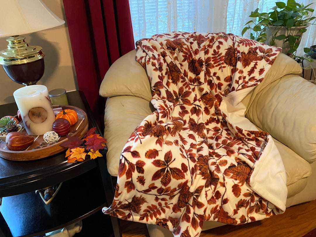 Fall/winter Throw Fall Themed Blanket/throw- Autumn Leaves - Etsy