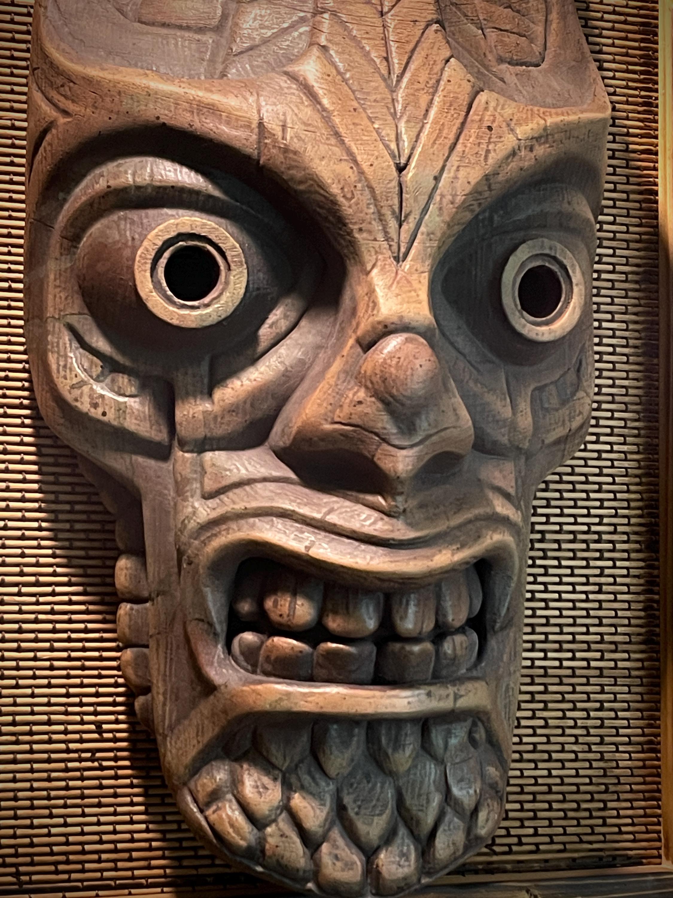 Kalu Warrior Tiki Tribal Mask Natural Wood Faux Finish - Etsy