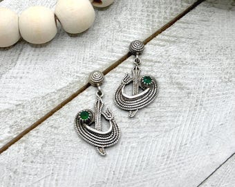 Sufi Arabic Letter Earrings Waaw Alif  (وا)