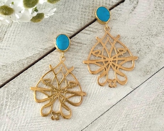 Arabic Calligraphy Earrings “Muhammad”
