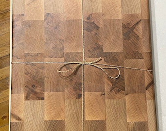 Large 5 Star Handmade End Grain Ambrosia Maple Wood Butcher Block