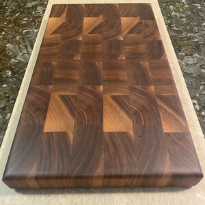 Large 5 Star Handmade End Grain Walnut Wood Butcher Block / Cutting Board