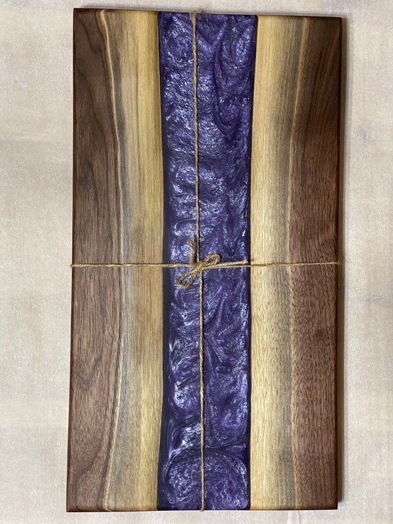 Walnut and Moonstone Epoxy Charcuterie Board
