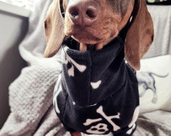 Bad To The Bone Dachshund Long sleeve fleece jumper Skull & Crossbones