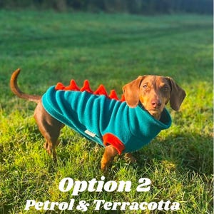 Dach-a-saur Miniature Dachshund Dinosaur Jumper Made from Anti Pil Polar Fleece Sausage Dog