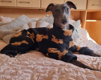 Whippet Teddy Fleece Pyjamas Onesie Sighthound Italian Greyhound Dog