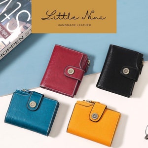 Stylish Women's Leather Wallet - Small Yet Spacious, Multiple Colours Available, Genuine Leather，Gift for Her,Christmas Gift