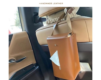 Aufhängbarer Taschentuchhalter aus Leder, Car Taschentuchhalter, Outdoor Taschentücherbox