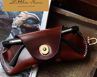 Glasses Leather Case, Vintage style,Sunglasses case/Optical glasses case/reading glasses case