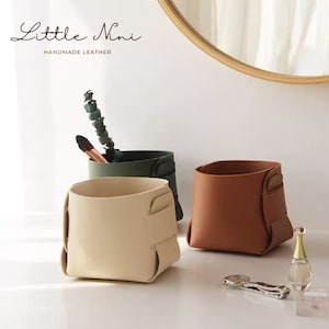 Kleiner Leder-Bürstenhalter, Stiftehalter, multifunktionales Leder