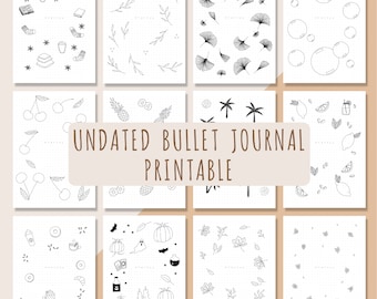 Digitales vorgefertigtes Bullet Point Journal | A5 Selbsthilfebuch | 12 Original-Themen & Jahresübersicht | Wöchentliche Spreads, Mood Habit Tracker