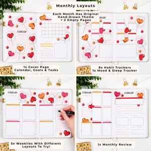 Premade Bullet Style Journal | Vegan Leather, Hand-drawn Themes ...