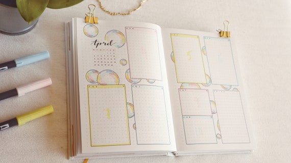 Premade A5 Bullet Dotted Journal Planner 2024 Planner Hand-drawn Printed  Weekly Spreads Monthly Themes Mood Tracker Habit Tracker 