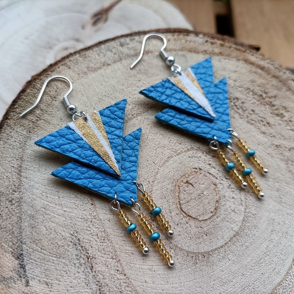 Boucles d'oreilles cuir Upcycling