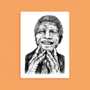 Cartolina postale ispirata al Sudafrica / Mandela (Tata Madiba) / Doppia faccia
