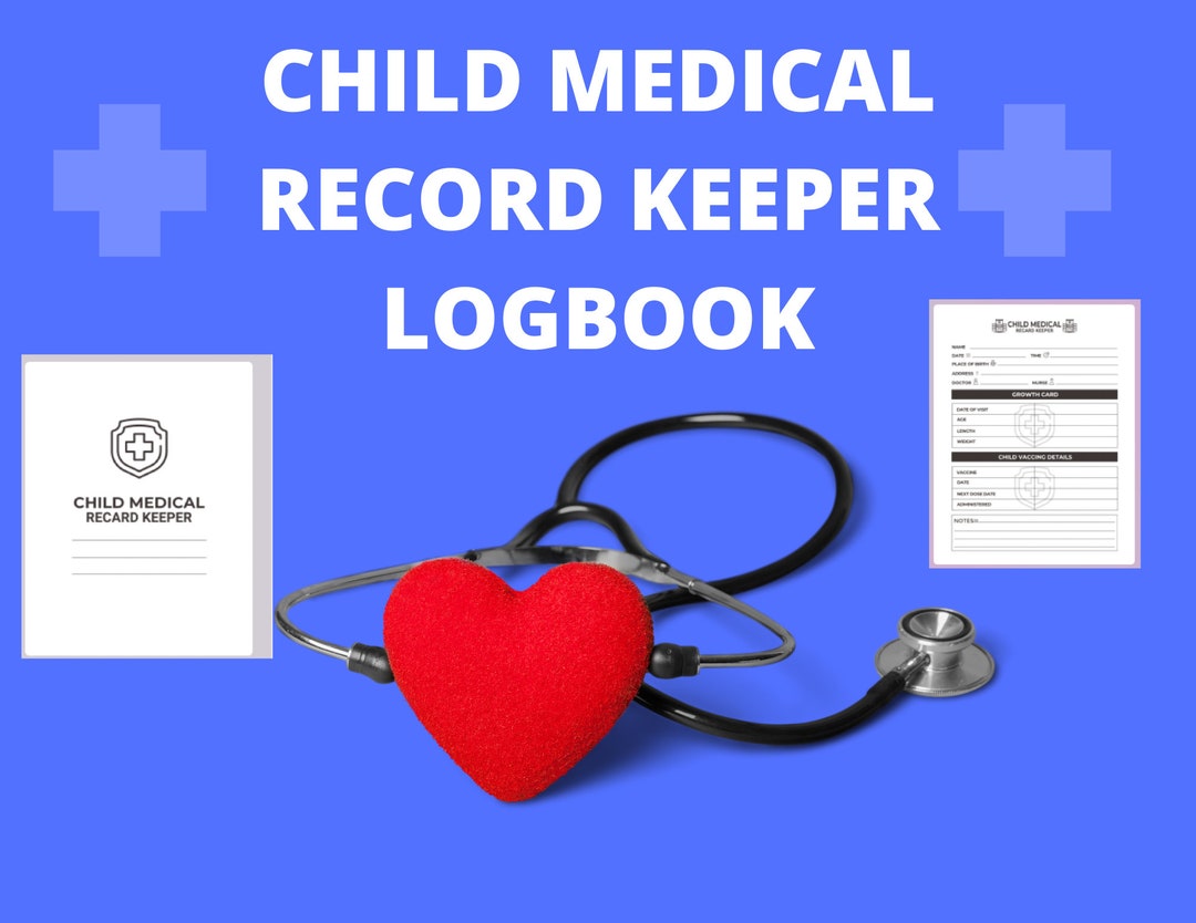 Child Medical Record Keeper Logbook Medical Tracker Log Etsy