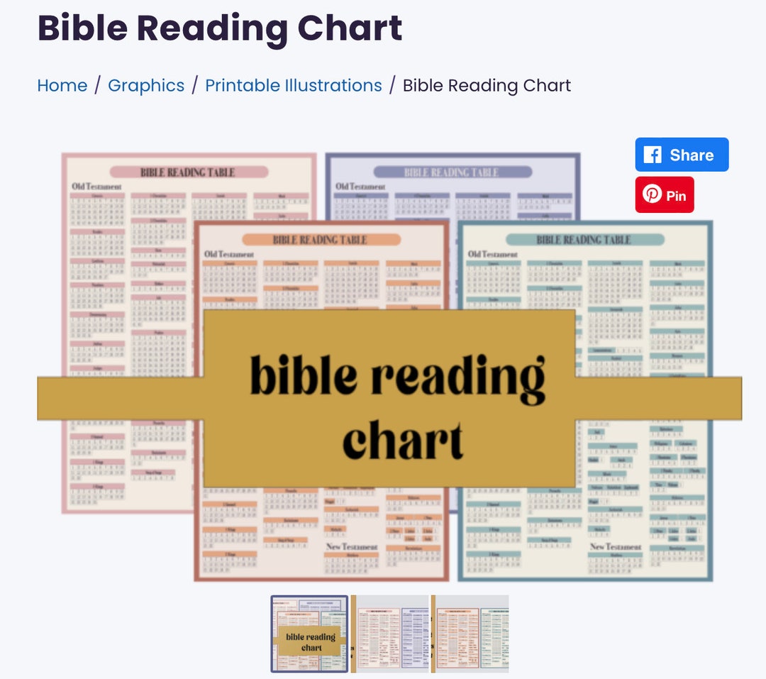 Bible Reading Chart Reading Chart Reading Chart for Read the - Etsy