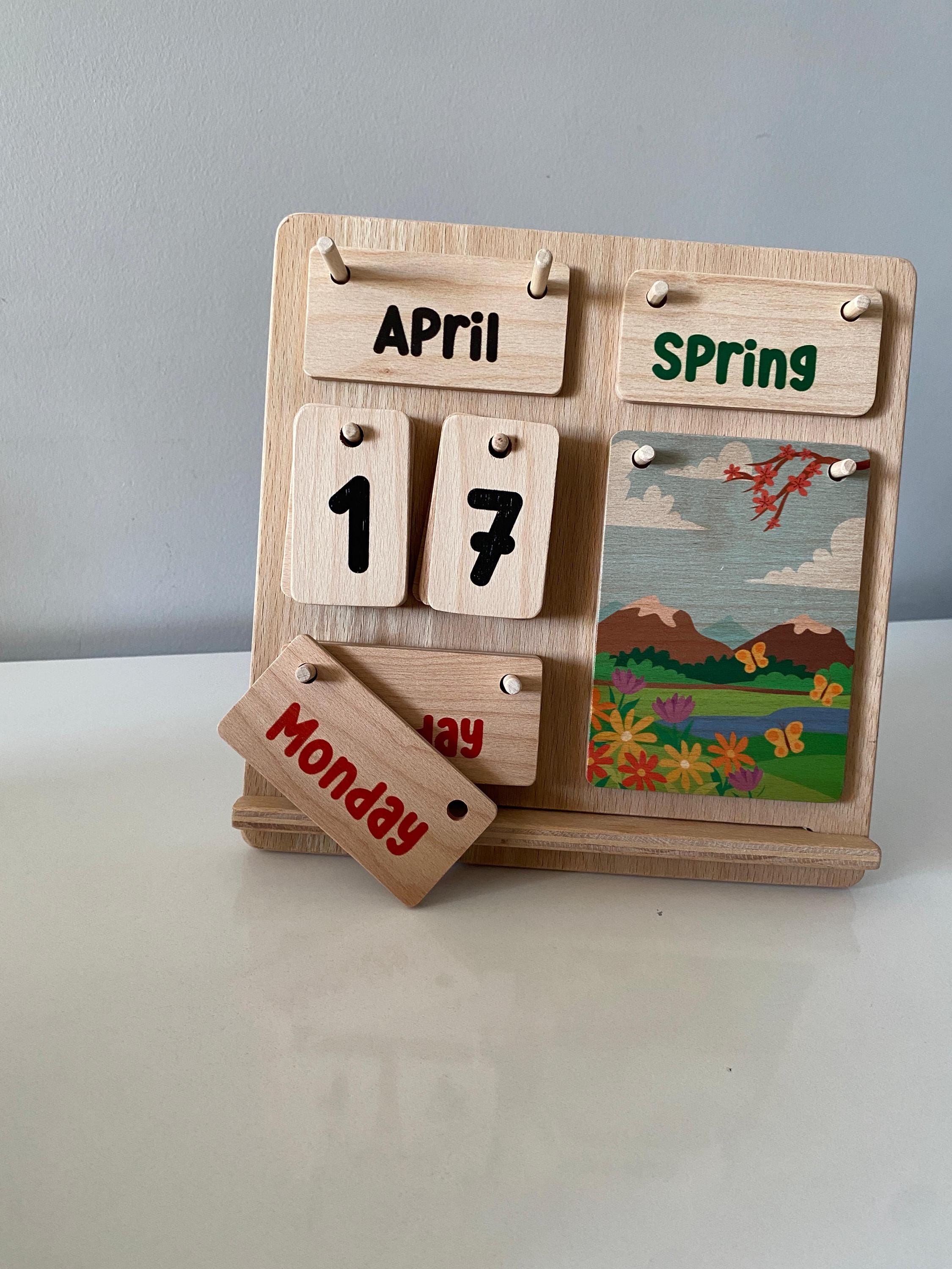 Montessori Calendar for Kids Wooden Calendar Kids Calendar Toddlers Montessori Calendar for Kids Wooden Calendar Kids Calendar Toddlers