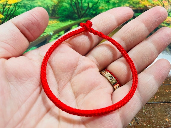 Etsy red shop string bracelet