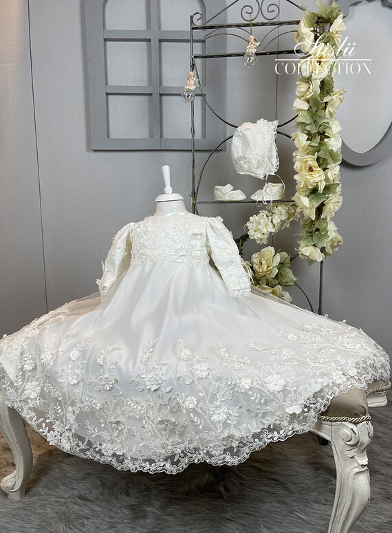 Girl Baptism Dress Flower Girl Dress Toddler Embroidery Birthday Princess Dress