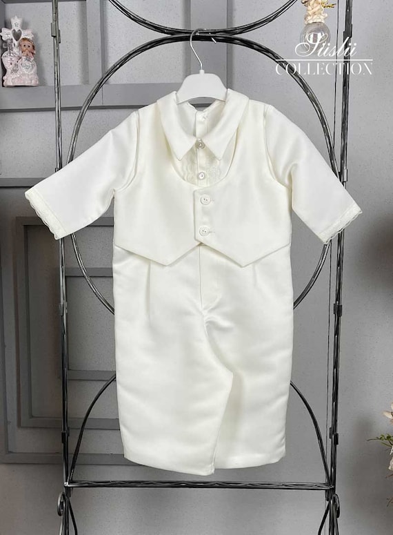 Gilet Salopet Abito da battesimo del bambino · Set battesimo