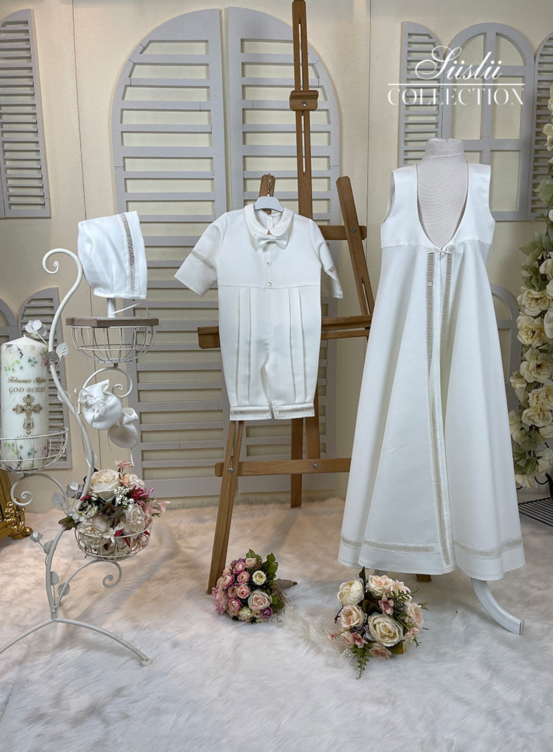 Bow Tie Detailed Baby Boy Baptism Suit Baby Boy Baptism Etsy