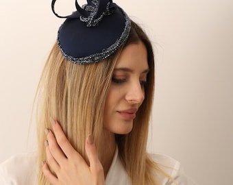 Zarif Mai Hat: Millinery-Wedding, Wedding Hat, Headpiece, Pillbox Hat SCEVU10261