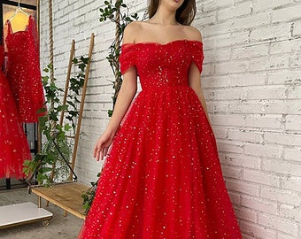 fancy red gown