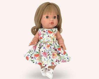 Miniland 38cm / Minikane 34cm / Spring Burst Floral Sleeveless Dress / Doll Clothes