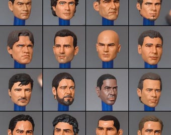 PAINTED HEADS READY in stock, custom casted head painted for action figure. 1/12 scale